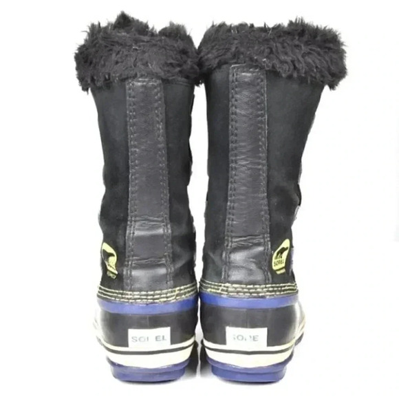 Sorel Joan  of Arctic Boots With Fur Waterproof Black Purple Youth Size 2 - Picture 5 of 11